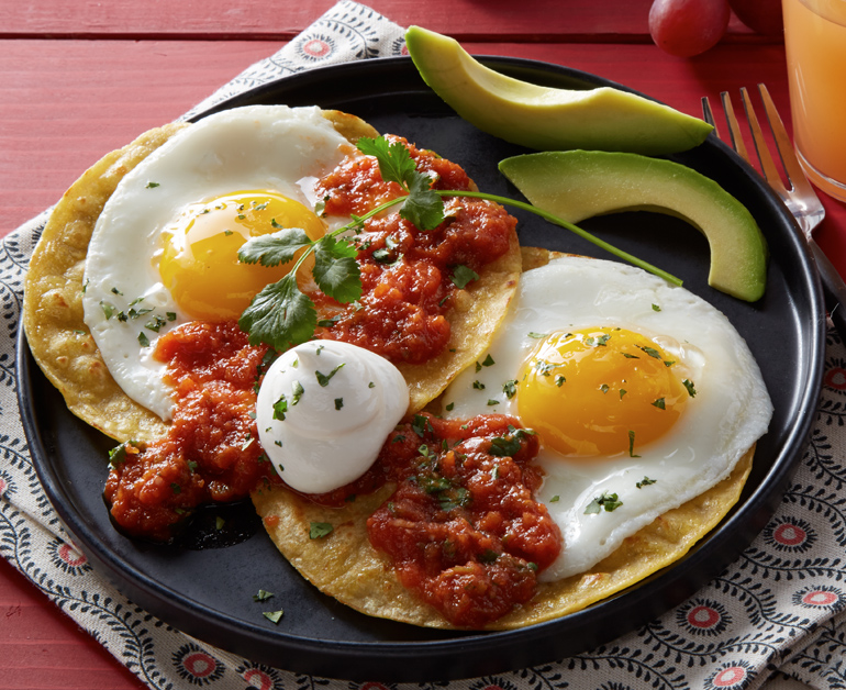 Huevos Rancheros on Corn Tortillas