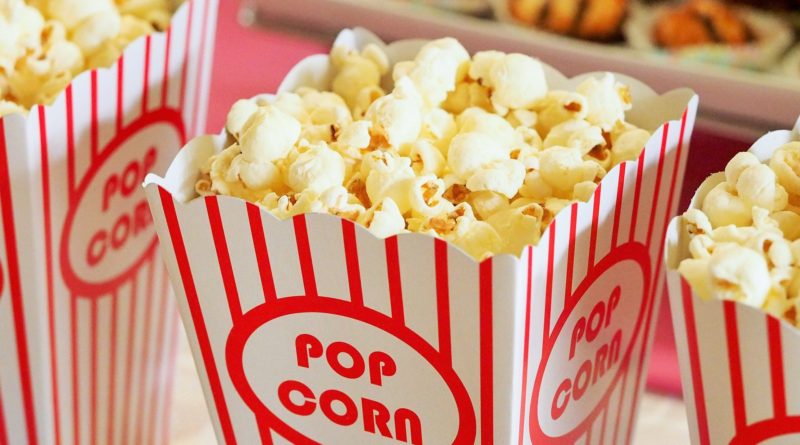 Popcorn in theater-style containers