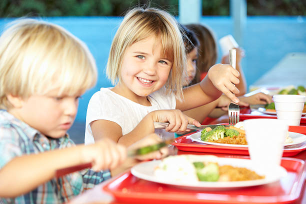 Little kids eating meals